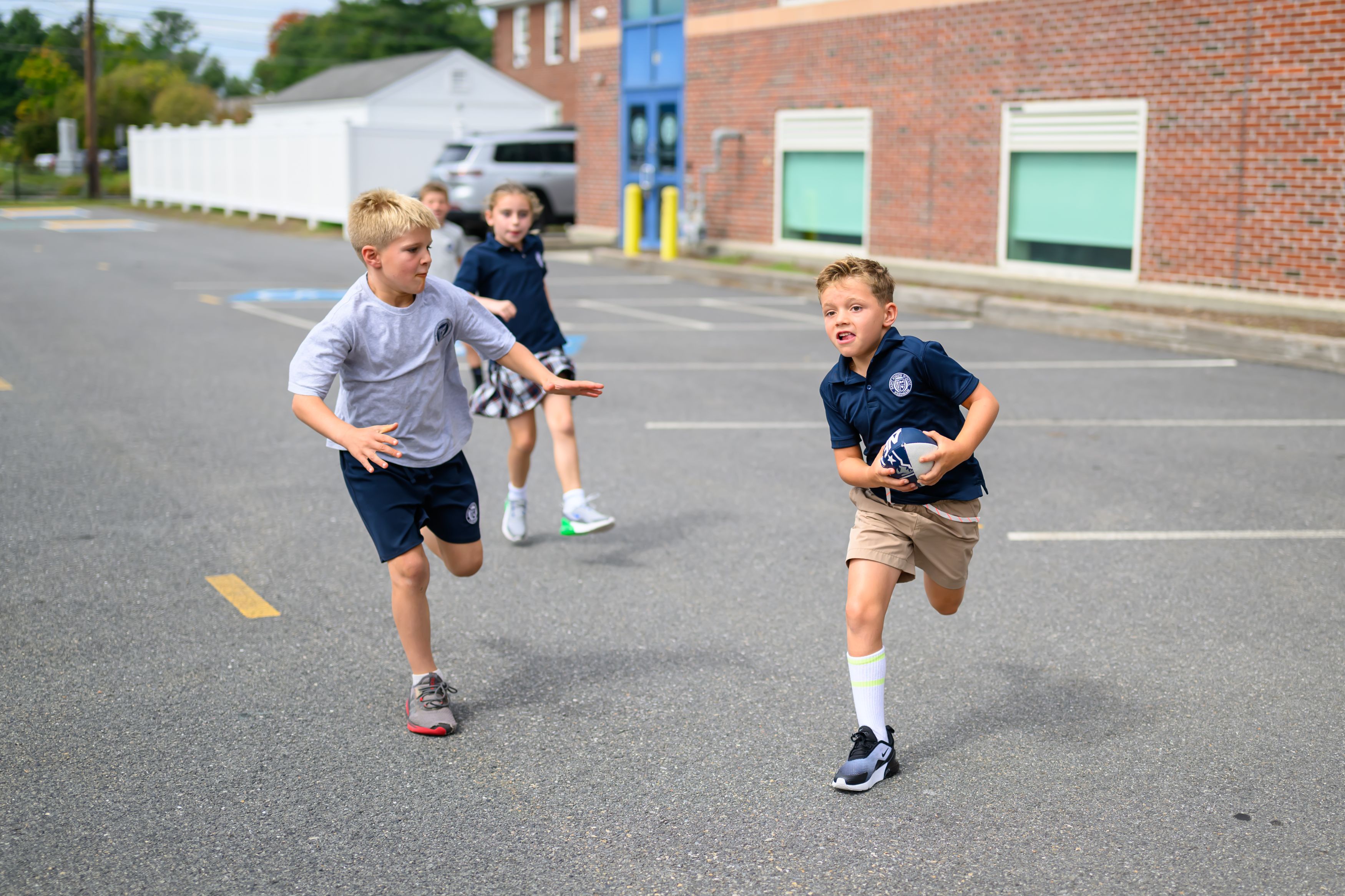 Students playing outside after school